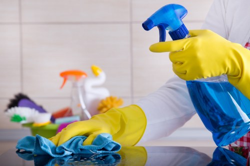 Professional oven cleaner in E8 removing grease from a kitchen oven