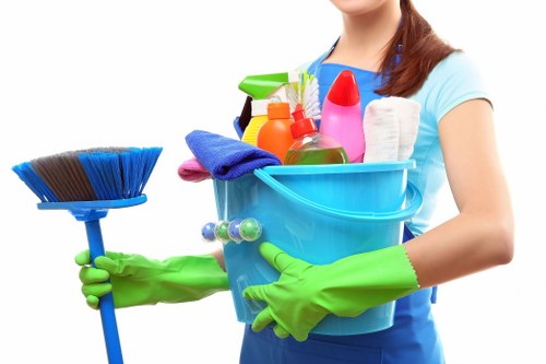 Cleaning equipment and service terms document concept